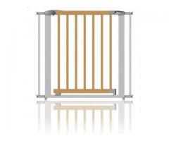 Clippasafe Swing Shut Gate in Natural Wood and Silver Metal