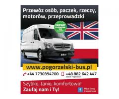 Przewóz osób , paczek , przeprowadzki Anglia – Polska - Anglia