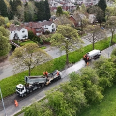 Praca przy remoncie nawierzchni drogowych dla kierowców kat C